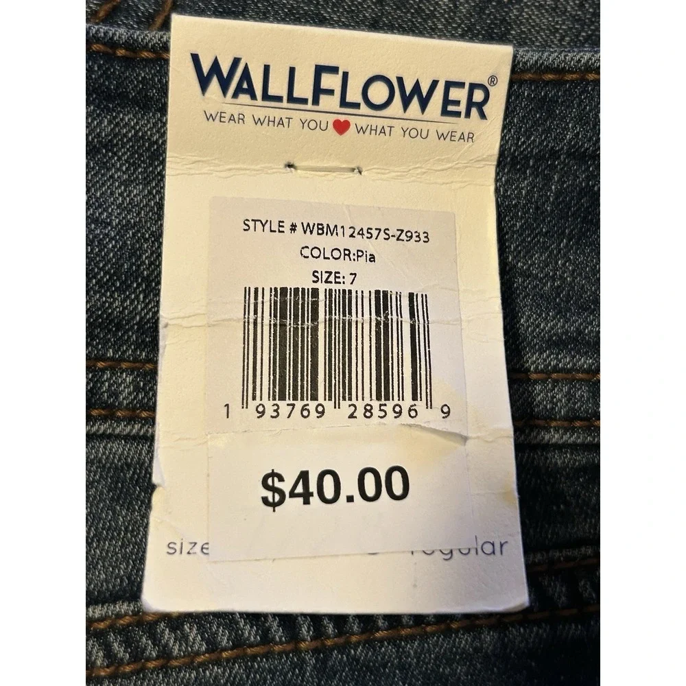 Wallflower NEW Flirty Curvy High Rise Junior Size 7 PIA Denim (28x27) Jeans NWT
